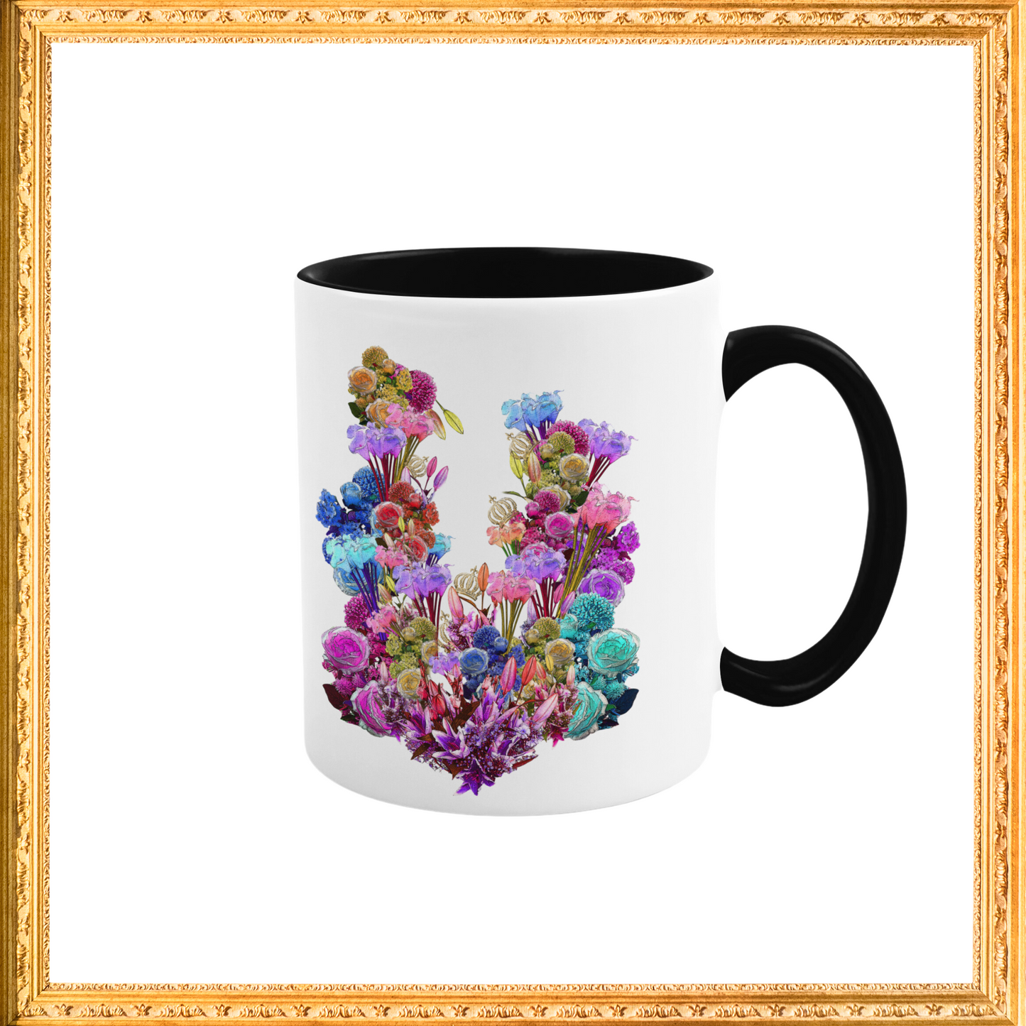 Kaffeetasse "Former Flowers" schwarz/ weiß