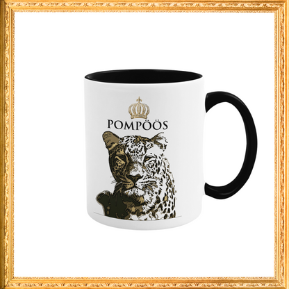 Kaffeetasse "Jaguar" schwarz/ weiß