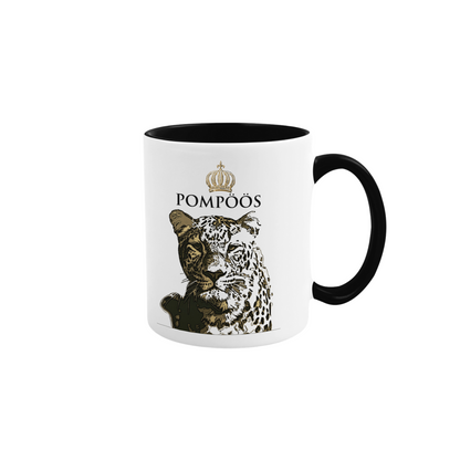 Kaffeetasse "Jaguar" schwarz/ weiß